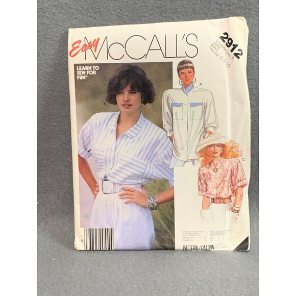 Vintage McCalls Easy Womens Blouse Sewing Pattern 2912 - uncut - Picture 1 of 2